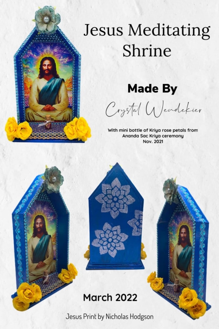 Jesus Meditating Shrine Made by Crystal Wendekier March 2022